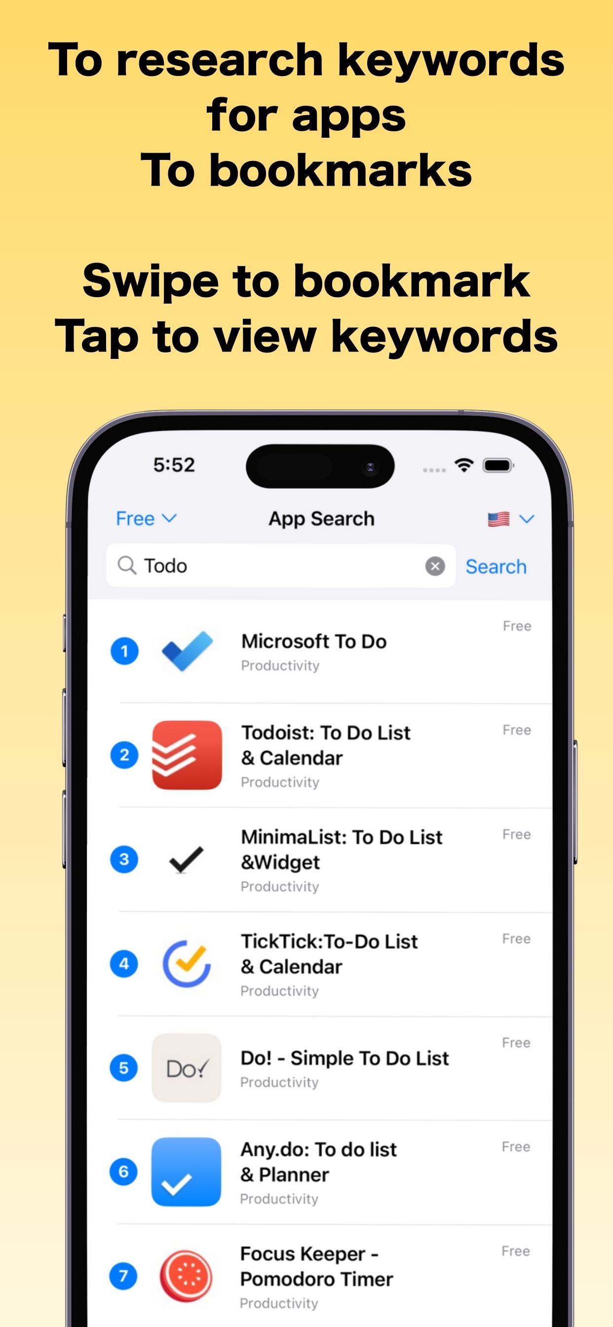 Search and bookmark apps