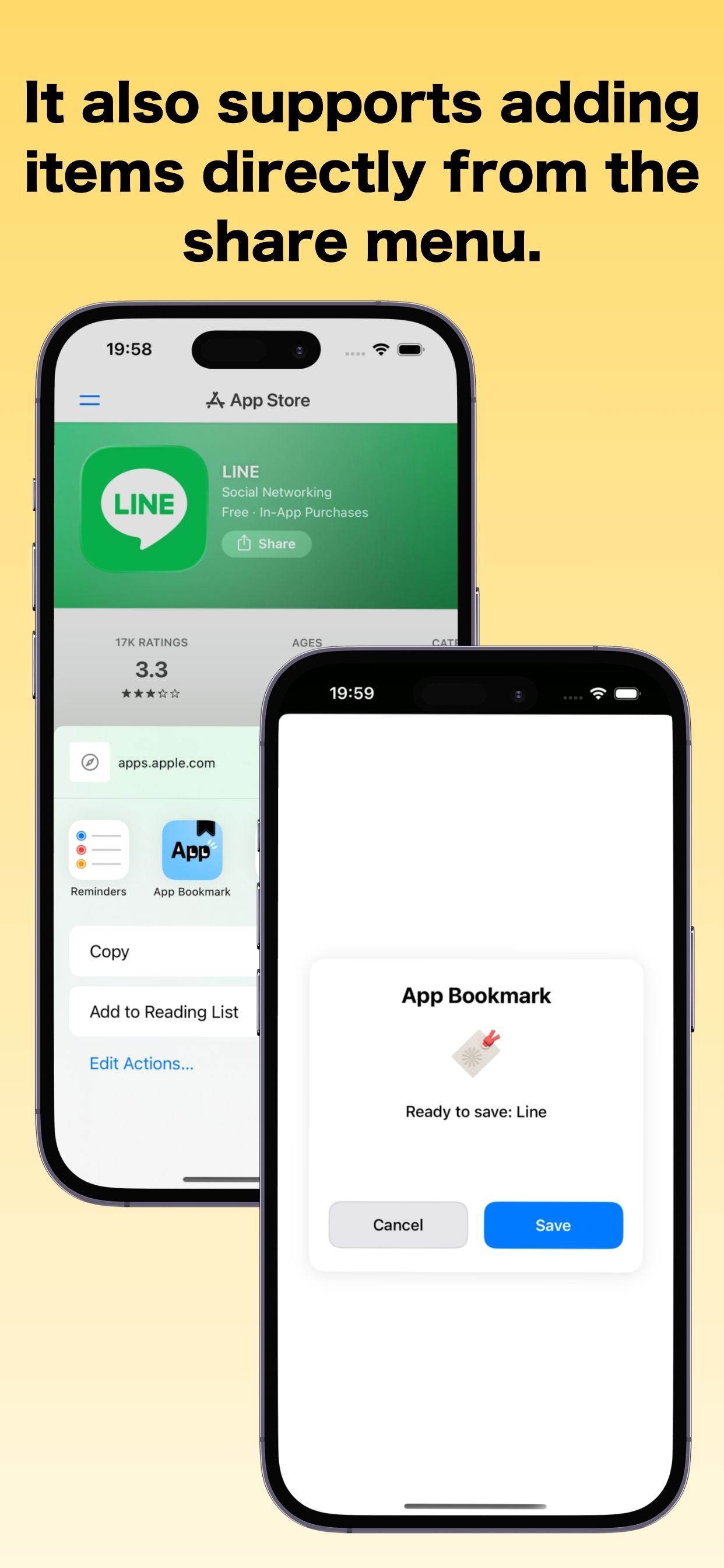 Save from share menu